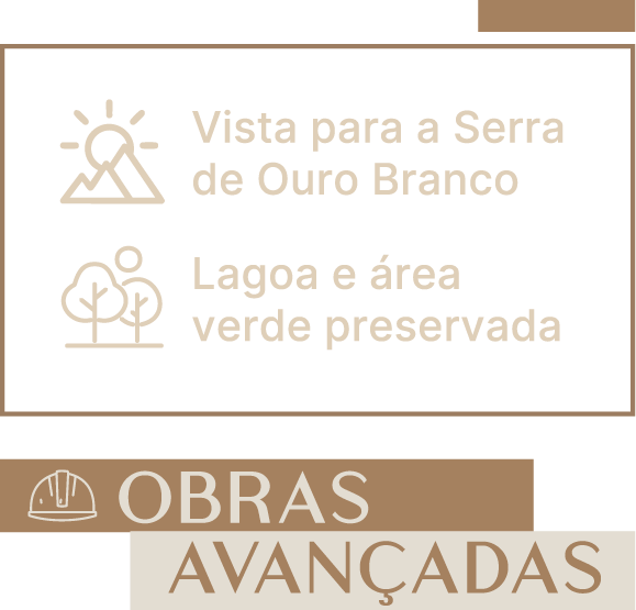 Vista para a Serra de Ouro Branco, Lagoa e área verde preservada